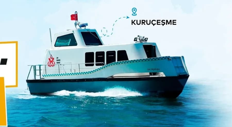 İBB Deniz Taksi teknesi İstanbul Boğazı'nda