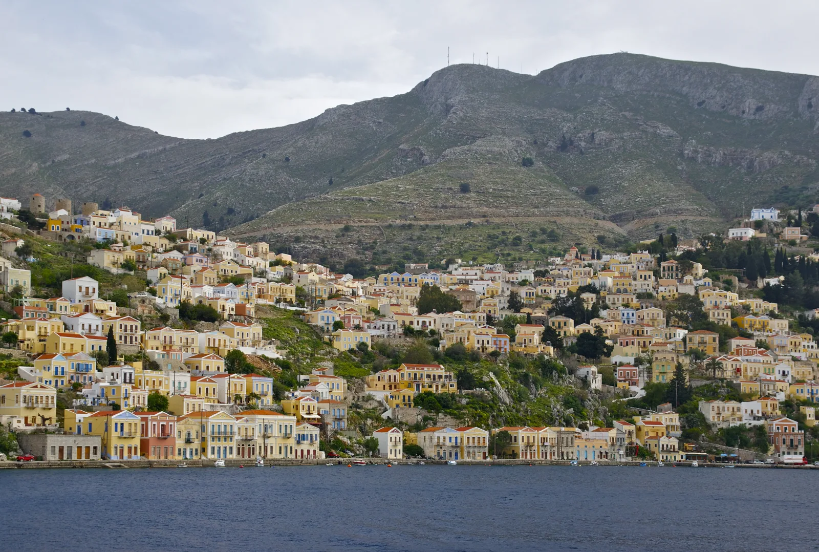 Colorful houses of Symi Yialos port